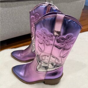 Steve Madden Kids Metallic Pink and Silver Boots